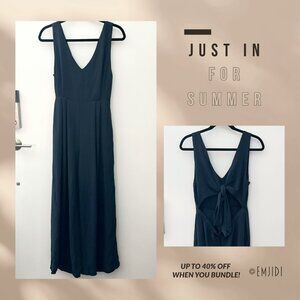 Bow Tie Open Back Lightweight Jumpsuit